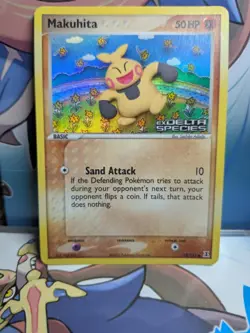 Pokemon TCG Makuhita 75/113 Reverse Holo STAMPED EX Delta Species - Image 1
