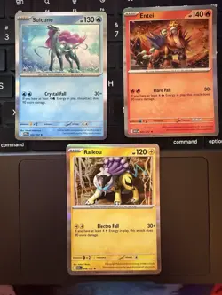 Pokemon TCG Legendary Beasts Lot (3) Entei Raikou Suicune Holo Rare NM - Image 1