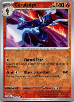 Ceruledge 035/191 Uncommon Surging Sparks Pokemon Reverse Holo Near Mint - Image 1