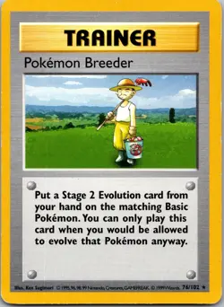 Pokemon Breeder Unlimited Rare Base Set (Shadowless) 076/102 - Image 1
