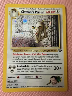 Giovanni's Persian 8/132 Gym Challenge Holo Rare 60 HP ENG - Image 1