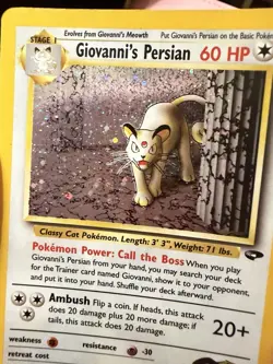 Giovanni's Persian 8/132 Gym Challenge Holo Rare 60 HP ENG - Image 5