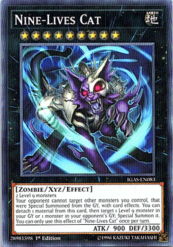 Nine-Lives Cat IGAS-EN083 Yu-Gi-Oh! Card NM 1st Edition - Image 1