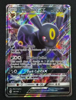 Umbreon GX Sun & Moon Base Set Ultra Rare Holo Card 80/149[NM] - Image 1