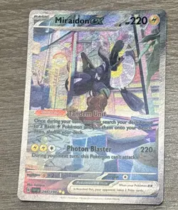 Pokemon TCG Miraidon EX Scarlet Violet Holo Card 244/198 Mint Condition - Image 1