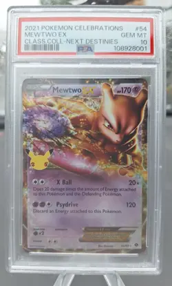 Pokemon 2021 Celebrations Classic Collection Mewtwo EX 54/99 Holo PSA 10 - Image 1