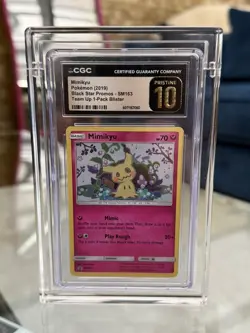 CGC Pristine 10 Mimikyu SM163 Team Up Blister Promo Black Star Holo Pokemon 2019 - Image 3