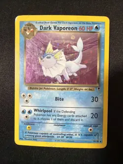 Dark Vaporeon 9/110 Legendary Collection Holo HP Pokemon TCG WOTC 2002 English - Image 1