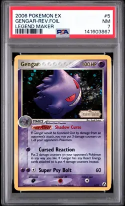 Pokemon 2006 EX Legend Maker Gengar 5/92 Reverse Holo Holo Rare PSA 7 - Image 1
