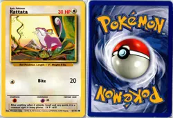 Rattata Base Set Unlimited 61/102 1999 Common Heavily Played - Image 3