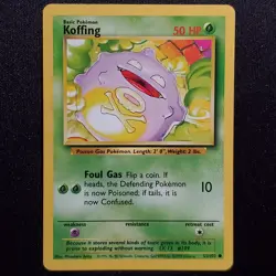 Koffing 51/102 Common Base Set Unlimited Pokemon Damaged - Image 1