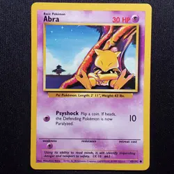 Abra 43/102 Common Base Set Unlimited Pokemon Moderately Played - Image 1