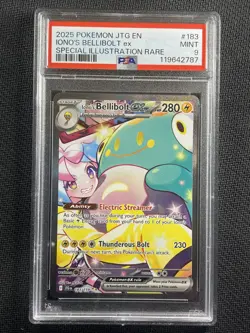 Pokemon Card PSA 9 MINT Iono's Bellibolt Ex SIR Journey Together S&V 183/159 - Image 1