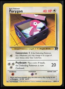 Porygon 48/82 Uncommon Team Rocket WOTC Vintage Pokemon LP - Image 1