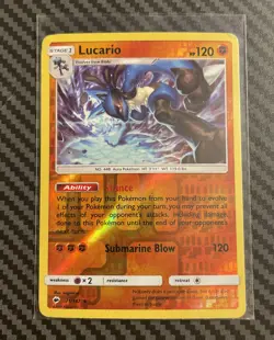 Pokemon - Burning Shadows - Lucario 71/147 - Reverse Holo - - Image 1