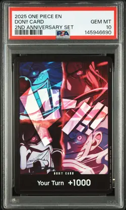 PSA 10 Four Emperors DON Card 2nd Anniversary One Piece Promo - Image 1