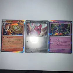 Pokemon Mega Evolution Cinderace Tinkatink & Xerneas 3x Holo TCG Card Lot MINT! - Image 1