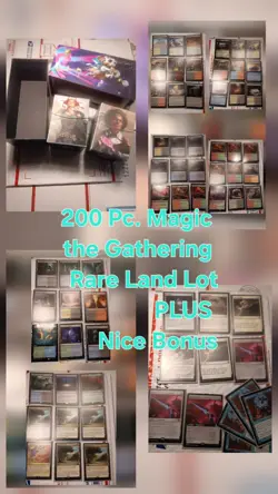 200 Pc. Magic the Gathering Rare Land Lot PLUS 20 Sol Rings & Original PS of Opt - Image 1