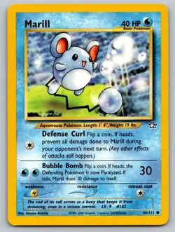 Marill 66/111 Common Neo Genesis Pokemon Unlimited Lightly Played - Image 1