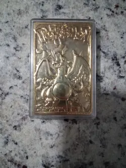 Charizard Burger King Gold Plated 23K Gold Metal Pokemon Card 1999 - Image 1