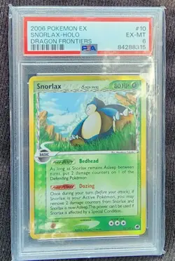 Pokemon Snorlax 10/101 Dragon Frontiers Delta Species Holo PSA Graded 2006 - Image 1
