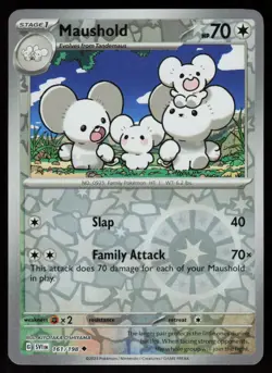Maushold 161/198 Uncommon Scarlet & Violet Pokemon Reverse Holo Near Mint - Image 1