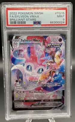 Pokemon TCG Sylveon VMAX Brilliant Stars TG Holo Full Art TG15/TG30 PSA 9 - Image 1