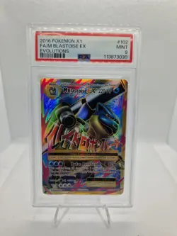 Pokemon M Blastoise EX Full Art 102/108 XY Evolutions #102 Mega MINT PSA 9 - Image 1