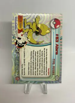 1999 Topps TV Animation - Abra #63- Foil - Black Logo- Vintage Pokemon - Image 2
