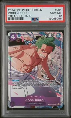 2024 ONE PIECE OP09-EMPERORS IN THE NEW WORLD TREASURE RARE ZORO-JUUROU PSA 10 - Image 1