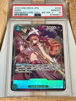 Nami One Piece Japanese Premium Card Collection BS Volume 1 PSA 10 OP02-036 - Image 1