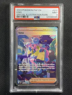 Pokemon Card PSA 9 MINT Iono SIR Trainer Paldean Fates S&V 2024 237/091 - Image 1