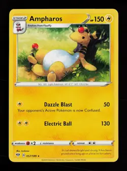 Ampharos 057/189 Rare Darkness Ablaze Pokemon Cards - Image 1