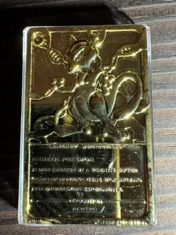 1999 Pokemon TCG Burger King Mewtwo 23k Gold Plated Card w/ CoA and Pokeball - Image 5