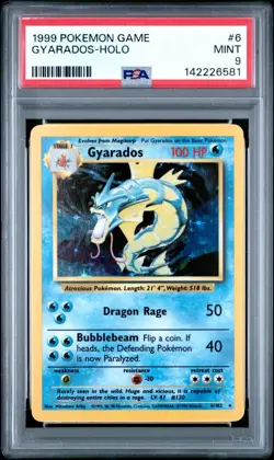 Pokemon PSA 9 Mint Gyarados Holo 6/102 Unlimited Base Set - Image 1