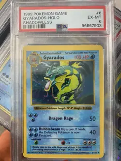 WOTC Pokemon TCG Gyarados Shadowless Holo Base Set 6/102 PSA 6 - Image 1