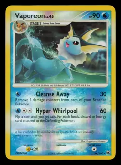 Vaporeon 34/100 Rare Majestic Dawn Pokemon Reverse Holo Near Mint - Image 1