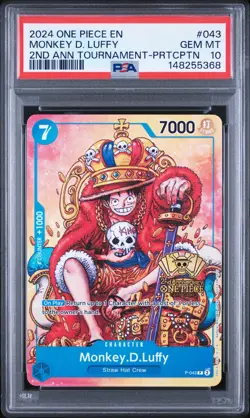 2024 ONE PIECE PROMOS #043 MONKEY D. LUFFY PSA 10 - Image 1