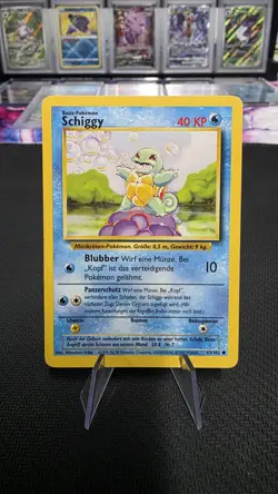Squirtle Schiggy 63/102 Base Set German Pokemon Card Vintage 1999 - Image 1