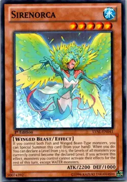 Sirenorca LVAL-EN041 Yu-Gi-Oh! Card Light Play 1st Edition - Image 1