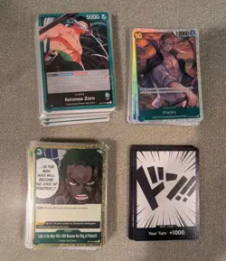 One Piece TCG Roronoa Zoro Green Competitive Deck Sleeved Plus Extra Cards - Image 2