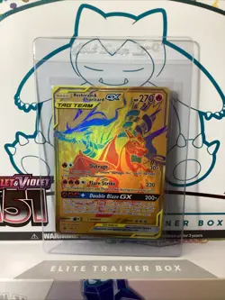Pokemon 2021 Reshiram & Charizard GX SM247 Black Star Promo Tag Team Holo Card - Image 3
