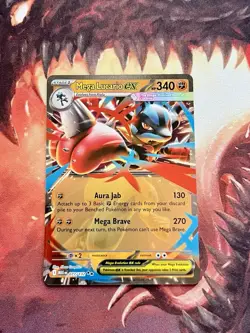 Mega Lucario ex 077/132 Double Rare Pokemon Mega Evolution IN-HAND English Card - Image 1