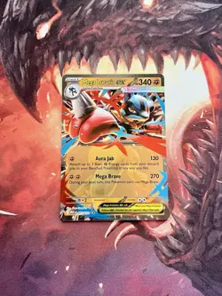 Mega Lucario ex 077/132 Double Rare Pokemon Mega Evolution IN-HAND English Card - Image 3