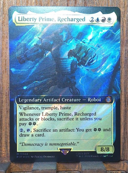MTG Liberty Prime, Recharged FALLOUT 0944 SURGE FOIL MYTHIC, NM Pack Fresh! - Image 1
