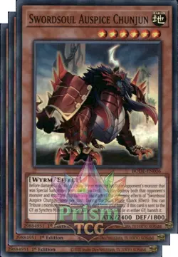 X3 Playset 1st ed Swordsoul Auspice Chunjun super rare BODE-EN006 Yugioh - Image 1