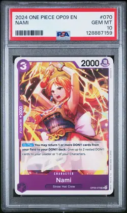 PSA 10 ONE PIECE EMPERORS IN THE NEW WORLD #070 NAMI OP09 070 POP 8 - Image 1