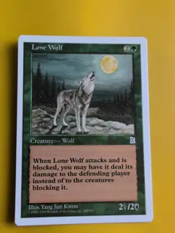 Lone Wolf - Portal Three Kingdoms. P3K Magic the Gathering Card. - Image 1