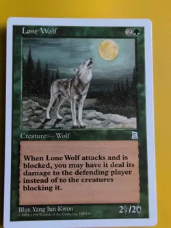 Lone Wolf - Portal Three Kingdoms. P3K Magic the Gathering Card. - Image 2