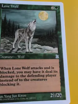 Lone Wolf - Portal Three Kingdoms. P3K Magic the Gathering Card. - Image 3